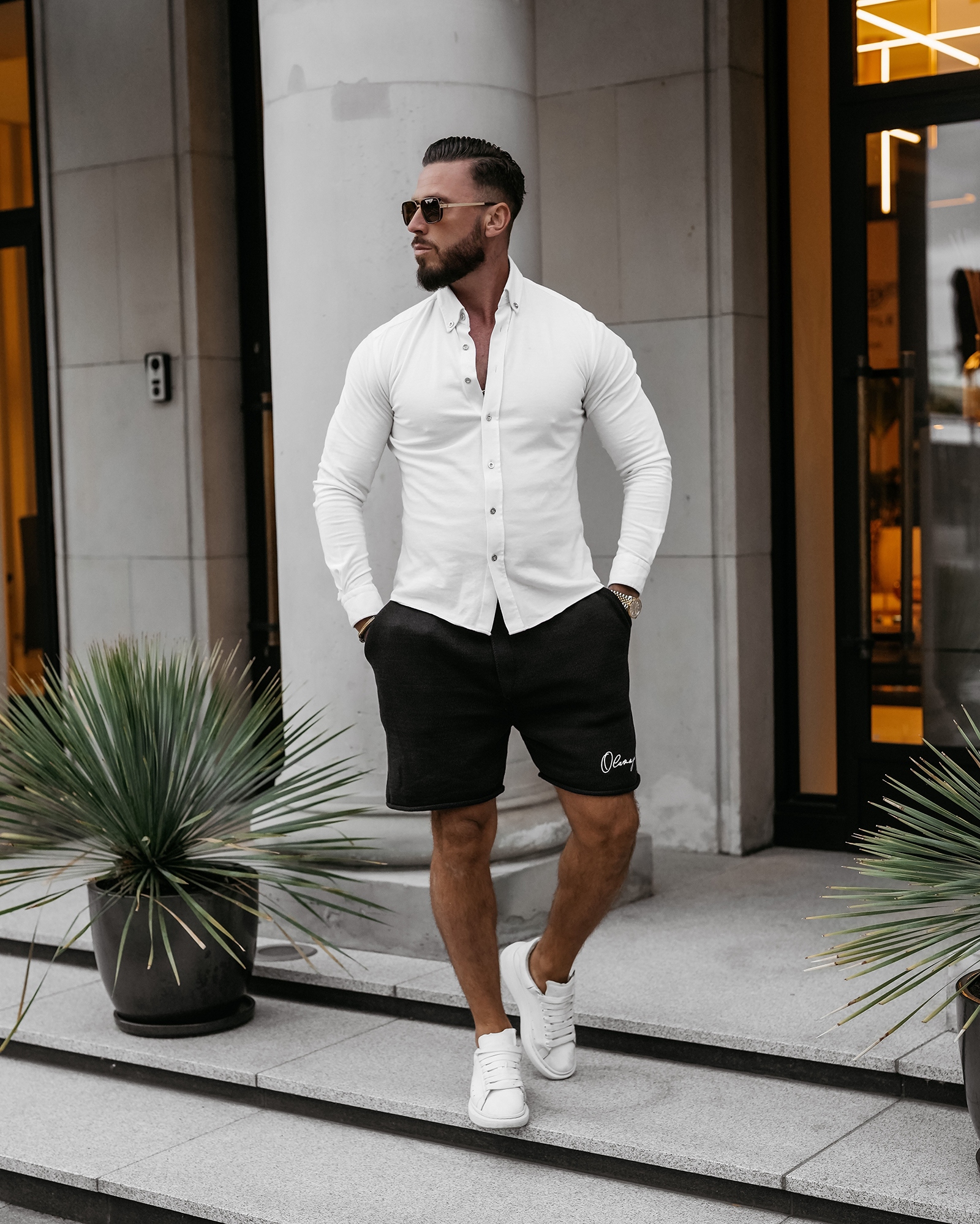 Spodenki męskie bawełniane CHILLFLEX OLAVOGA czarne