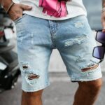 Spodenki męskie jeansowe z przetarciami DRIFT OLAVOGA niebieskie