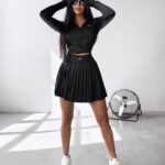 Komplet damski bluzka +spódnico-spodenki ADMIRE OLAVOGA czarny