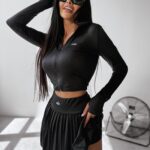 Komplet damski bluzka +spódnico-spodenki ADMIRE OLAVOGA czarny