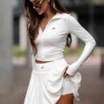 Komplet damski bluzka+ spódnico-spodenki ADMIRE OLAVOGA ecru