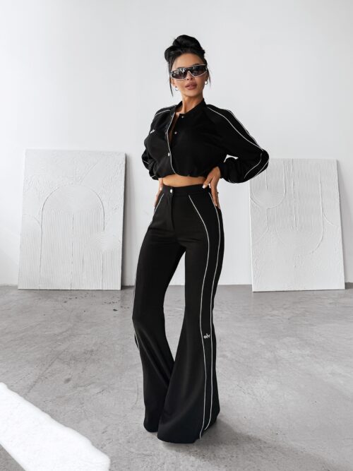 Komplet damski casualowy kurtka+spodnie FECTO OLAVOGA czarny