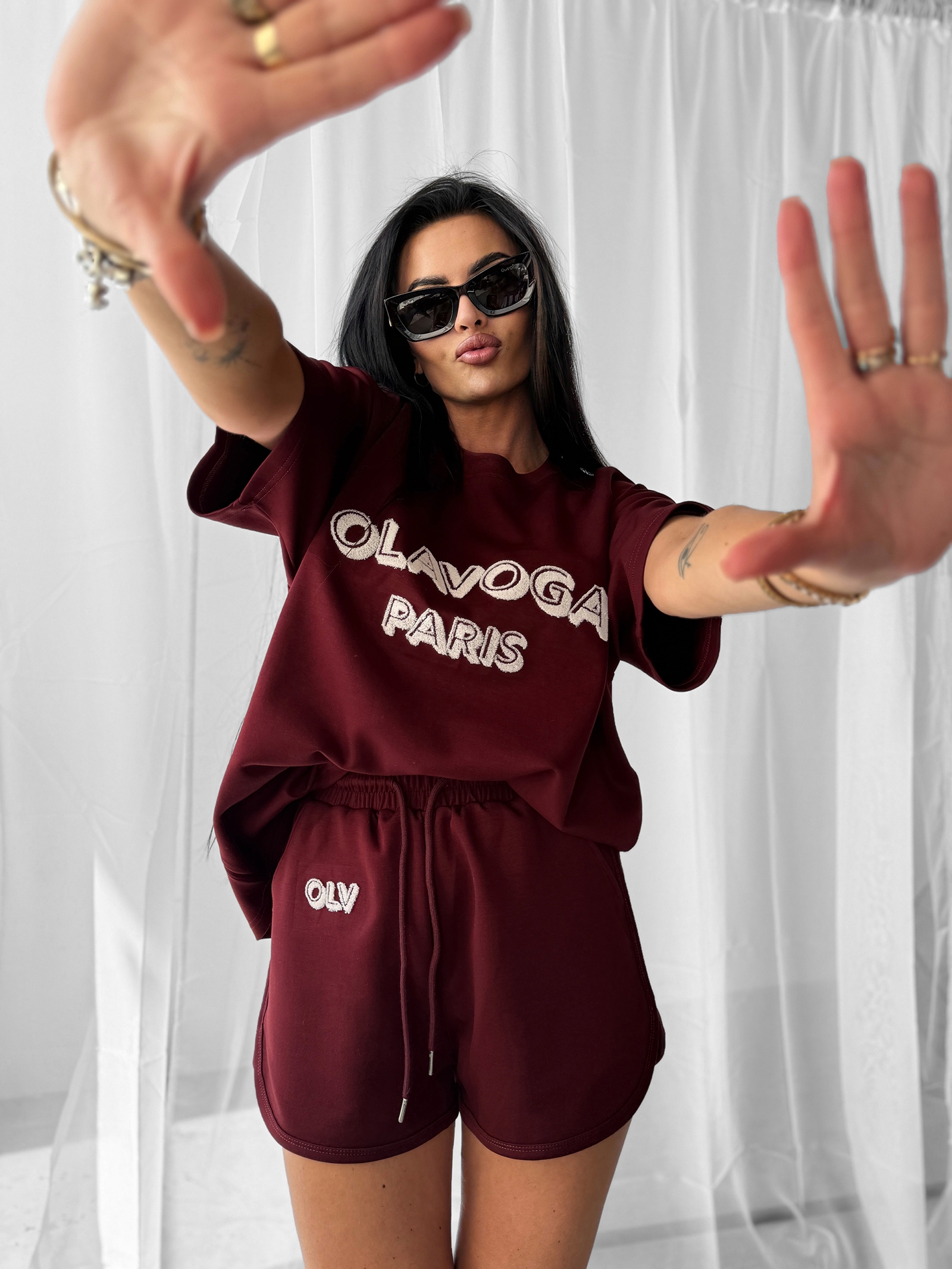 Komplet sportowy damski COZY OLAVOGA bordowy