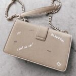 Torebka skórzana graffiti logowana SKETCH OLAVOGA szara