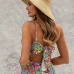 Sukienka maxi w kwiaty Borneas khaki