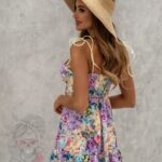 Sukienka w kwiaty Solwas Short cytrynowa