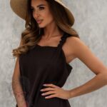 Sukienka maxi luźna Roodos czekoladowa