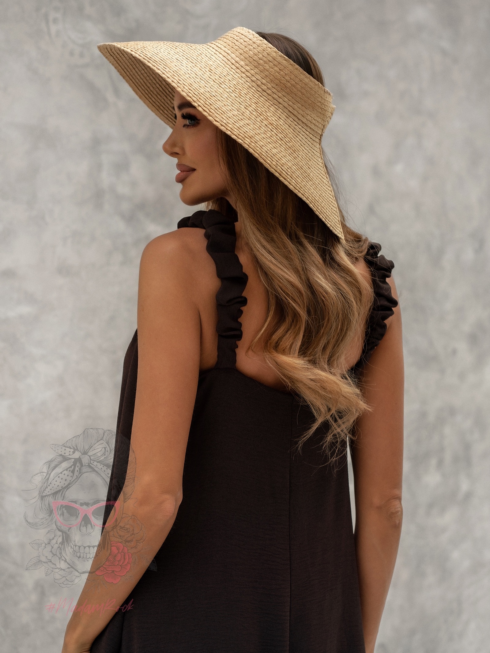 Sukienka maxi luźna Roodos czekoladowa