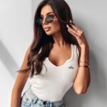 Body z głębokim dekoltem UMBRA OLAVOGA ecru