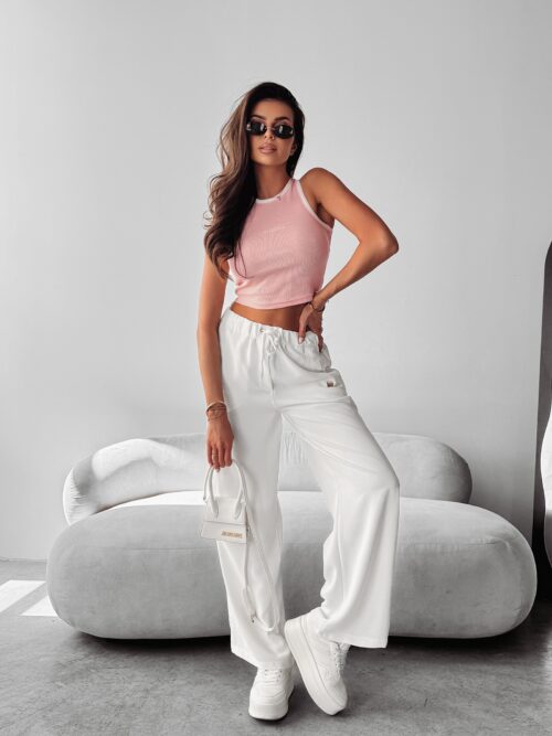 Top dopasowany WRAITH OLAVOGA Róż+Ecru