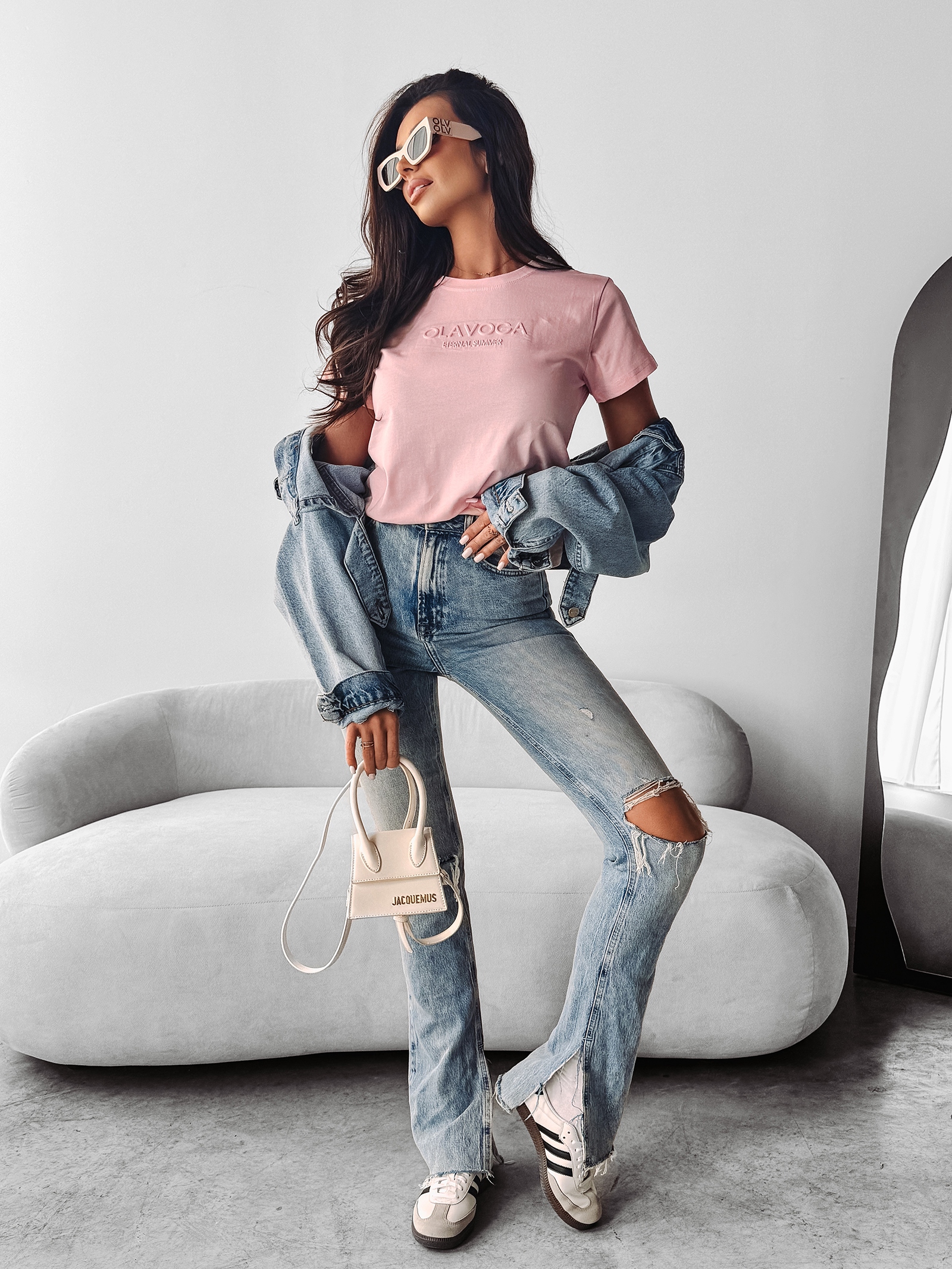 T-shirt damski bawełniany SUBTLE OLAVOGA pudrowy róż T-shirt damski bawełniany SUBTLE OLAVOGA pudrowy róż