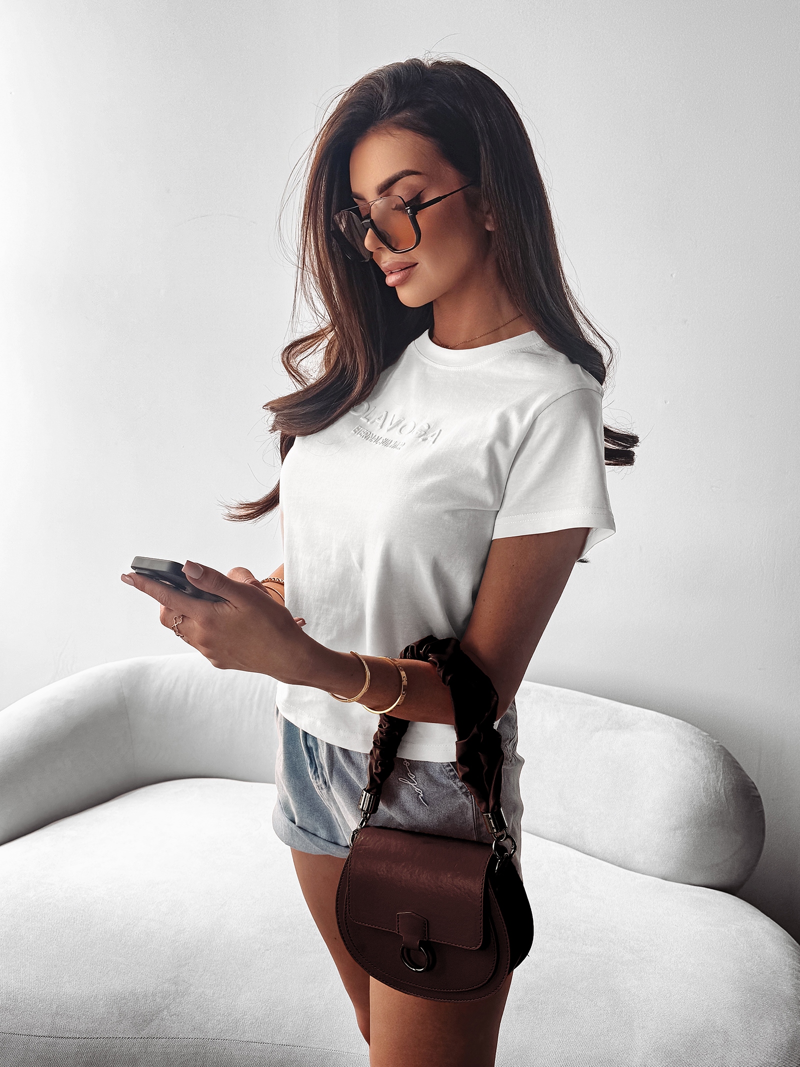 T-shirt damski bawełniany SUBTLE OLAVOGA ecru T-shirt damski bawełniany SUBTLE OLAVOGA ecru