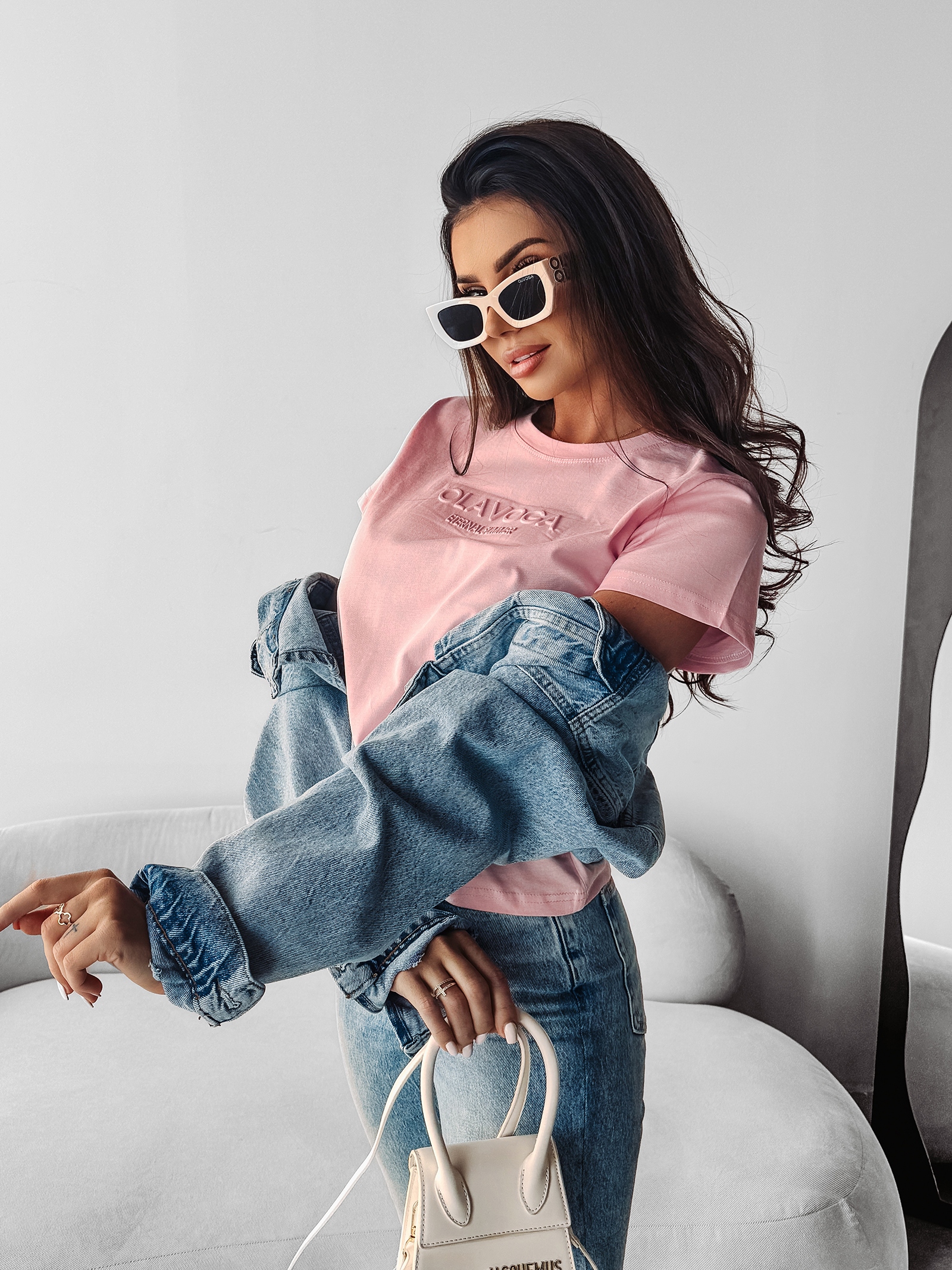 T-shirt damski bawełniany SUBTLE OLAVOGA pudrowy róż T-shirt damski bawełniany SUBTLE OLAVOGA pudrowy róż