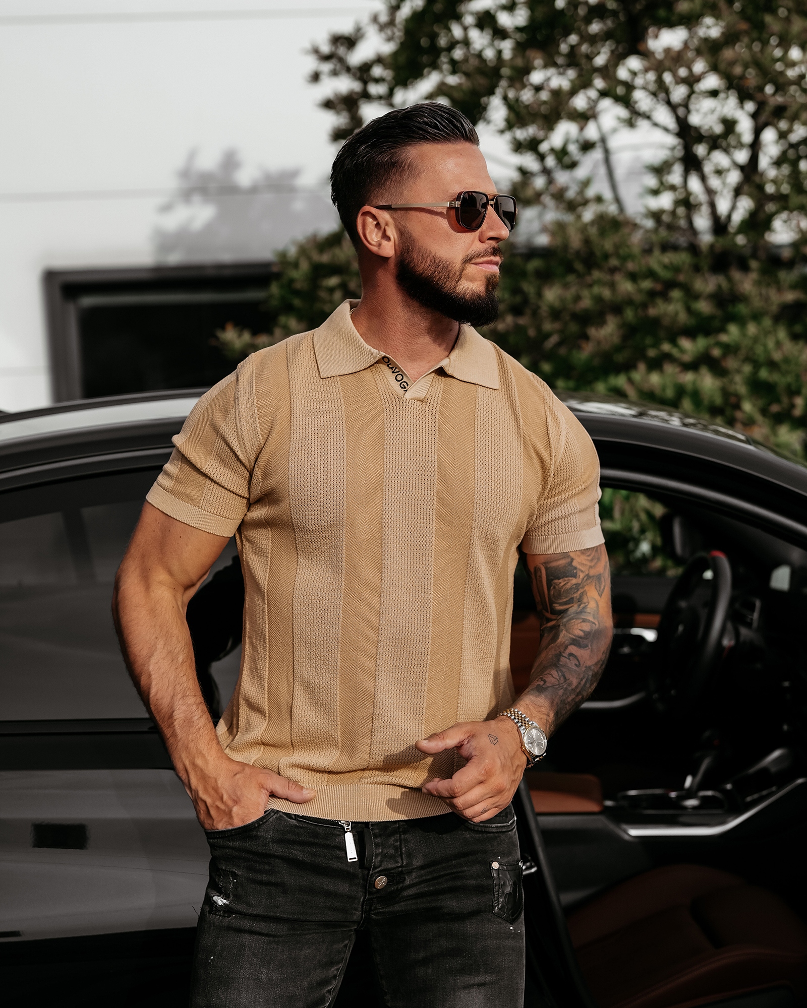 Koszulka polo męska REER OLAVOGA beżowa