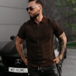 Koszulka polo męska REER OLAVOGA brązowa