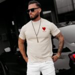 T-shirt męski dzianinowy LUV OLAVOGA ecru