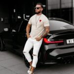 T-shirt męski dzianinowy LUV OLAVOGA ecru