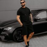 Komplet męski z tłoczonym logo XAER OLAVOGA czarny