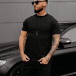 Komplet męski z tłoczonym logo XAER OLAVOGA czarny