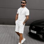 Komplet męski z tłoczonym logo XAER OLAVOGA ecru