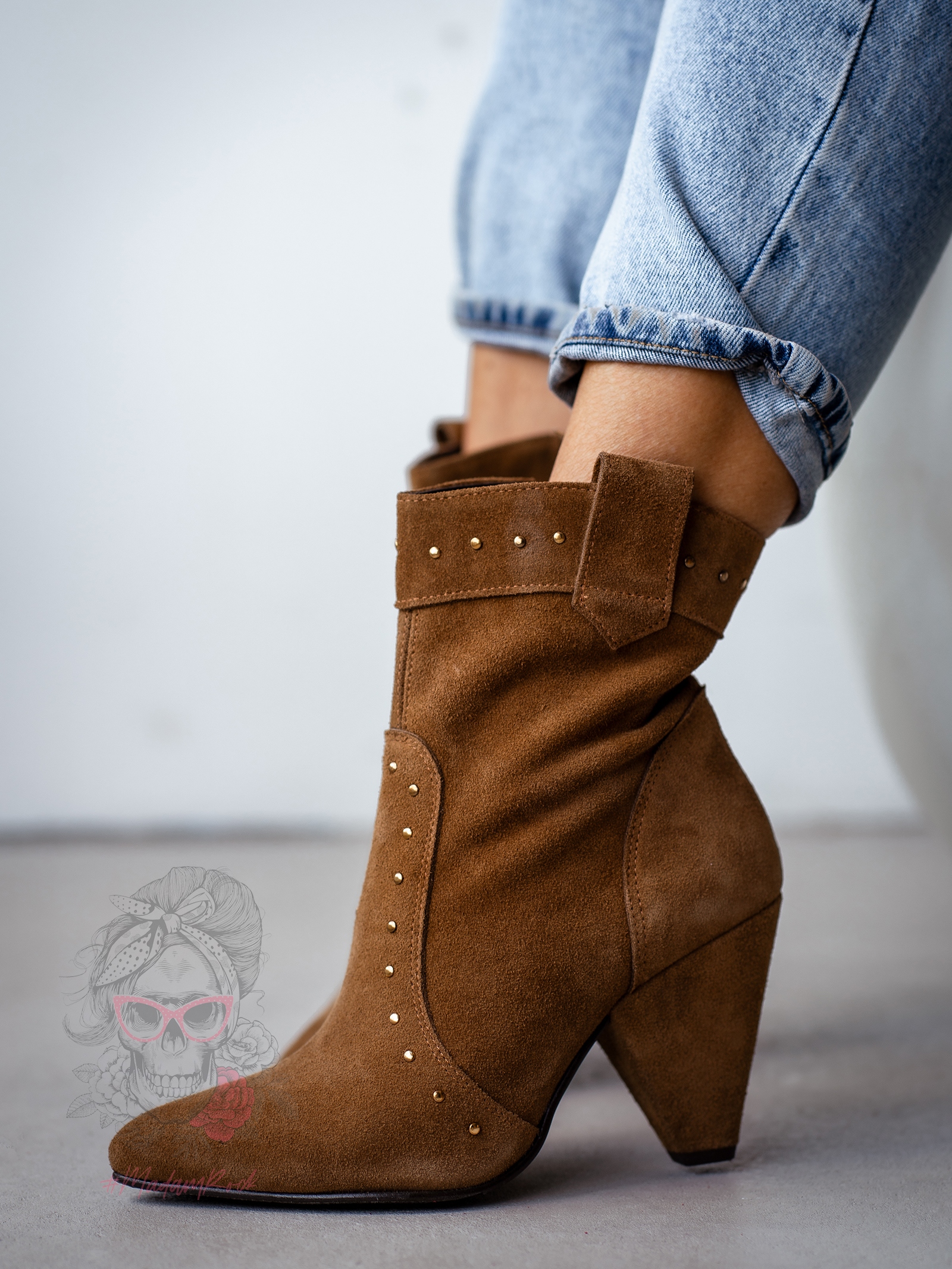 Botki zamszowe Madam Tuttos karmelowe Botki zamszowe Madam Tuttos karmelowe