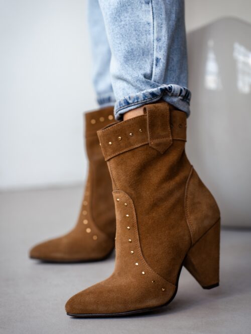 Botki zamszowe Madam Tuttos karmelowe