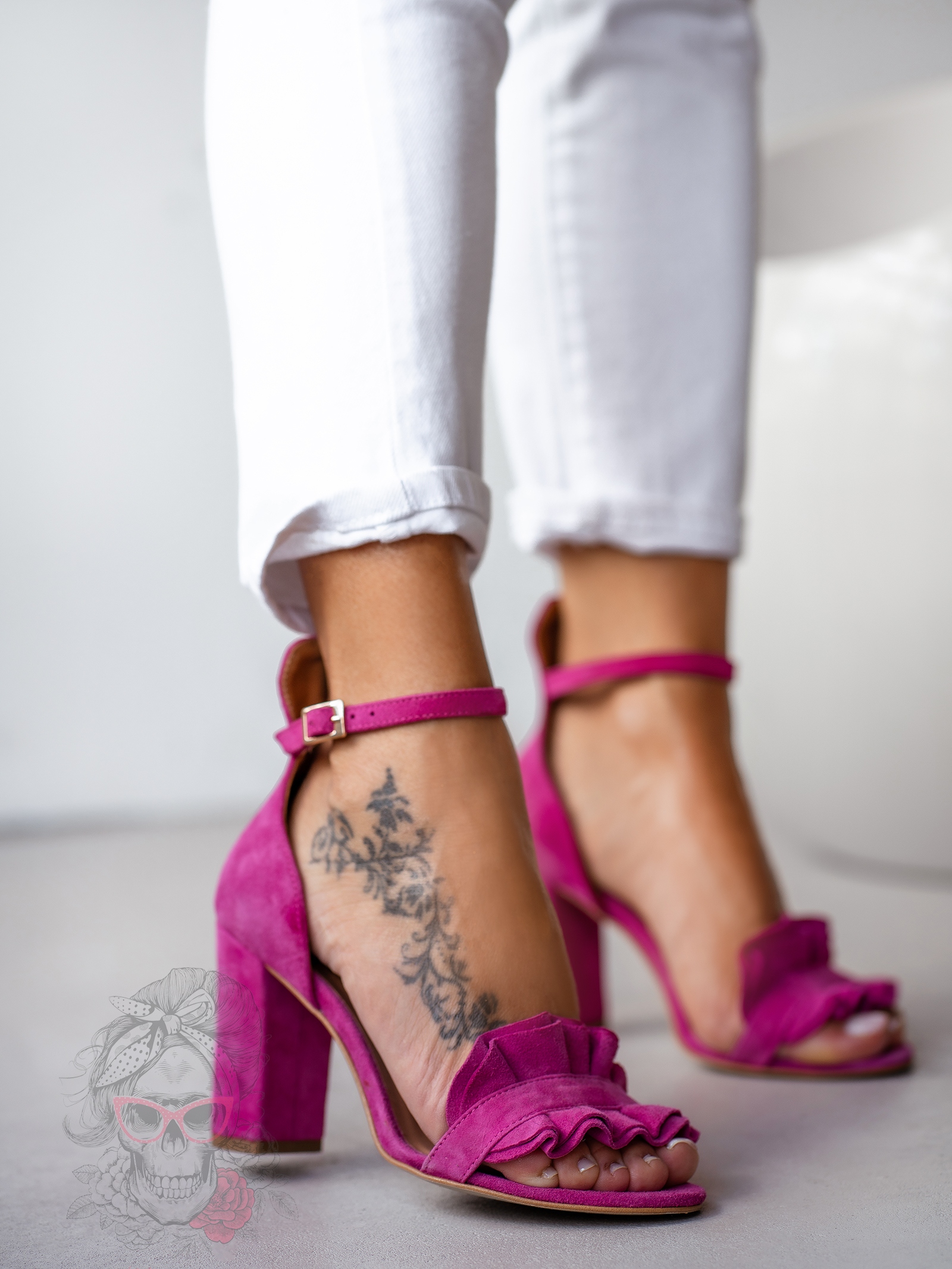 Sandały na słupku Madam Maroko fuksja