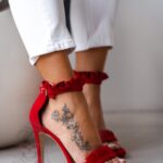 Sandały na szpilce Madam Dance czerwone