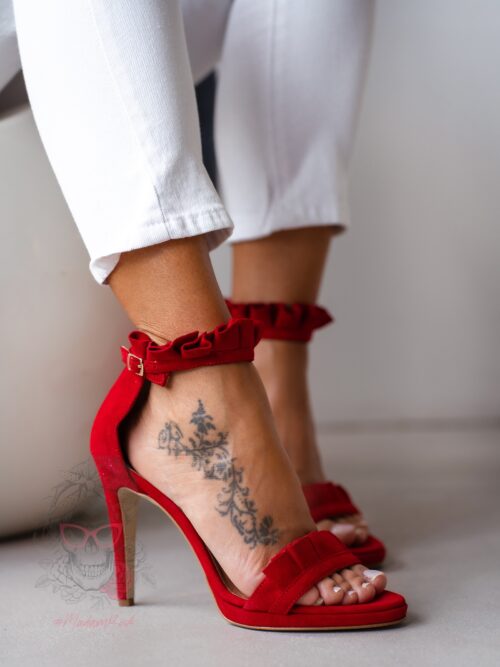 Sandały na szpilce Madam Dance czerwone