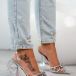 Czółenka transparentne Madam Slammer srebrne