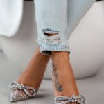 Czółenka transparentne Madam Slammer srebrne