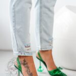 Czółenka transparentne Madam Slammer zielone