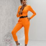 Kombinezon prążkowany SlimBody pomarańczowy