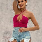 Top sweterkowy Meza fuksja