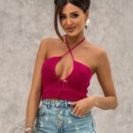 Top sweterkowy Meza fuksja