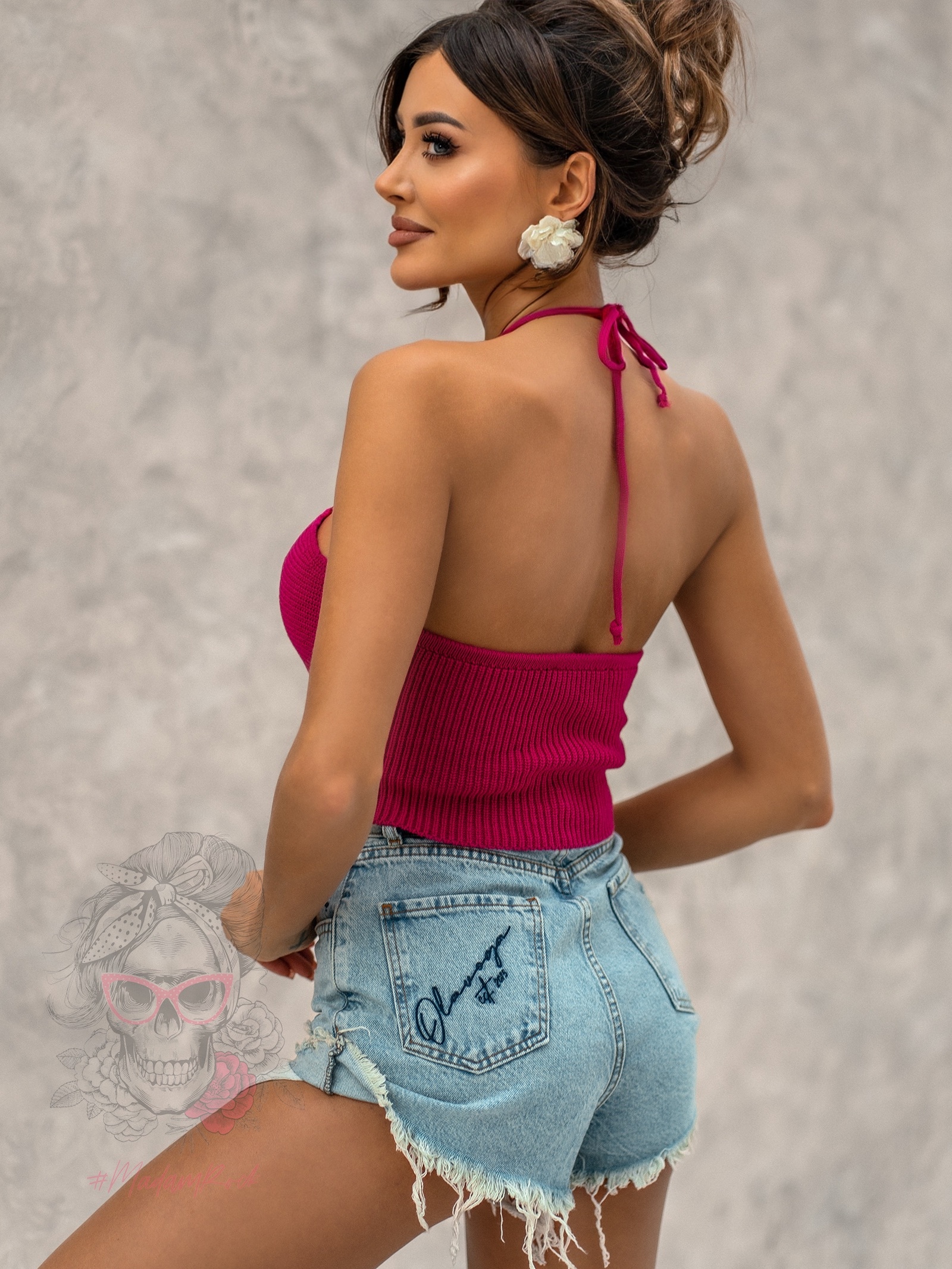 Top sweterkowy Meza fuksja Top sweterkowy Meza fuksja