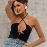 Top sweterkowy Meza czarny