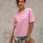 T-shirt klasyczny Magenta pudrowy