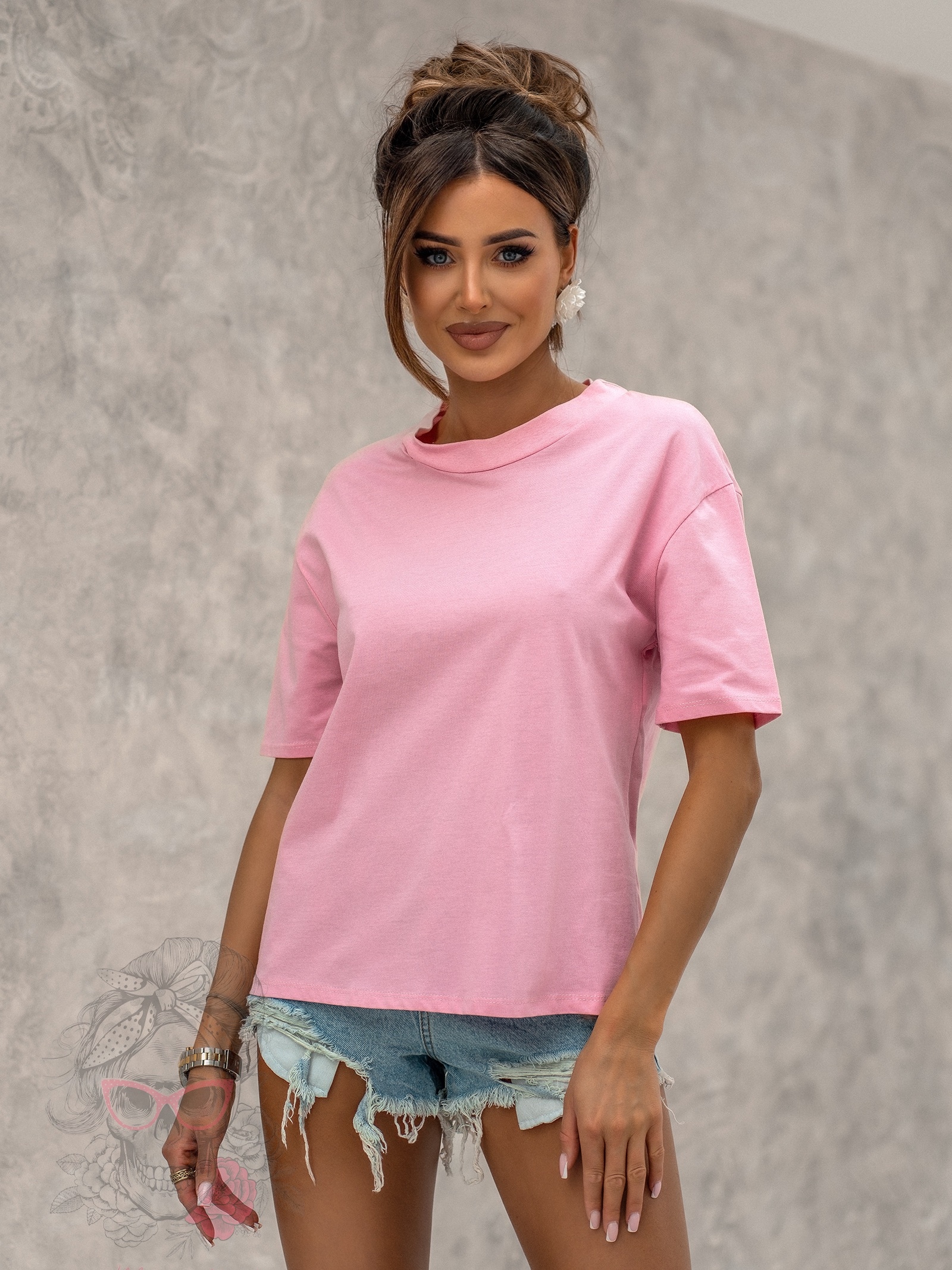 T-shirt klasyczny Magenta pudrowy T-shirt klasyczny Magenta pudrowy