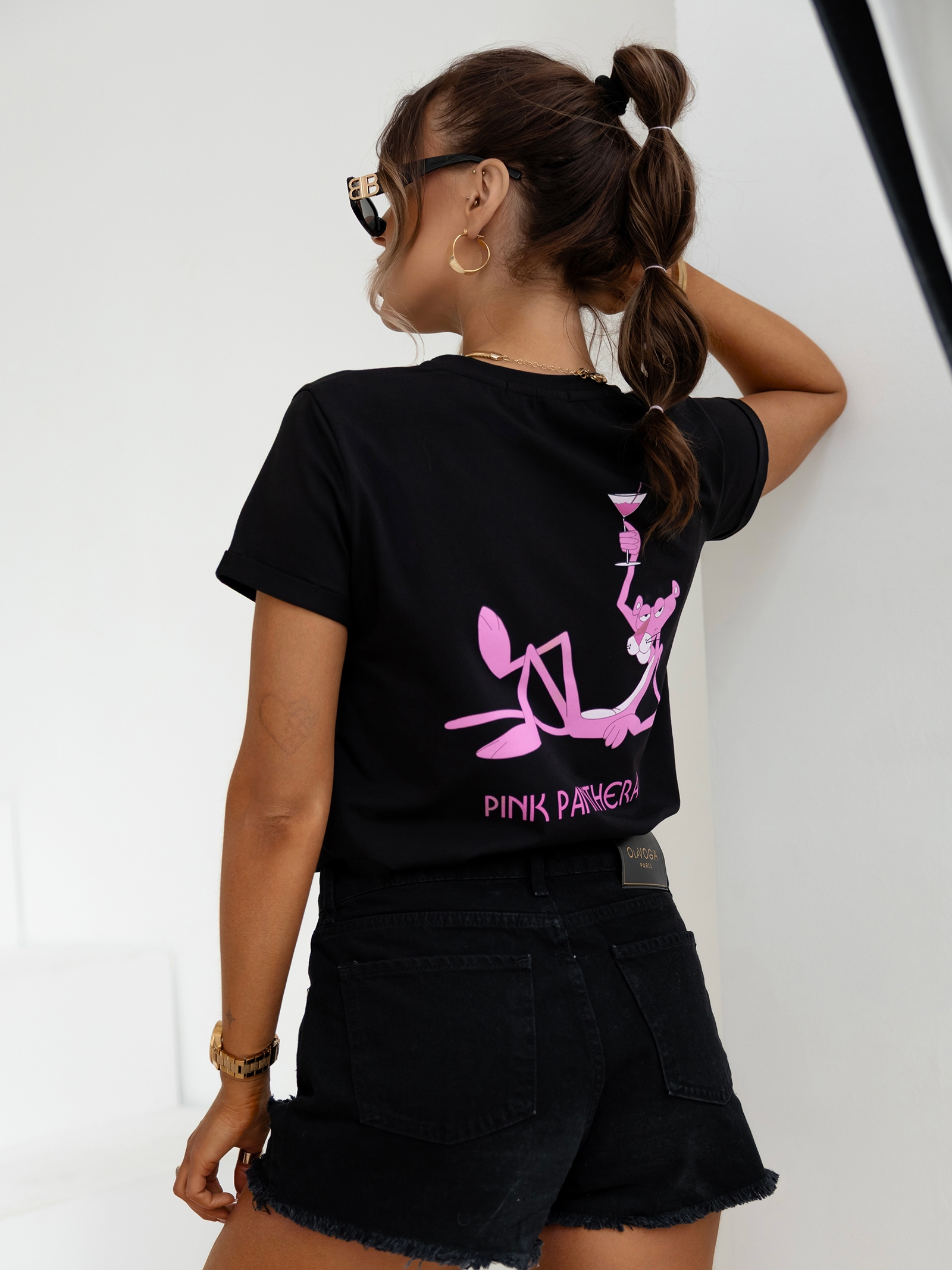 T-shirt taliowany PORT OLAVOGA czarny