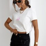 T-shirt taliowany PORT OLAVOGA ecru