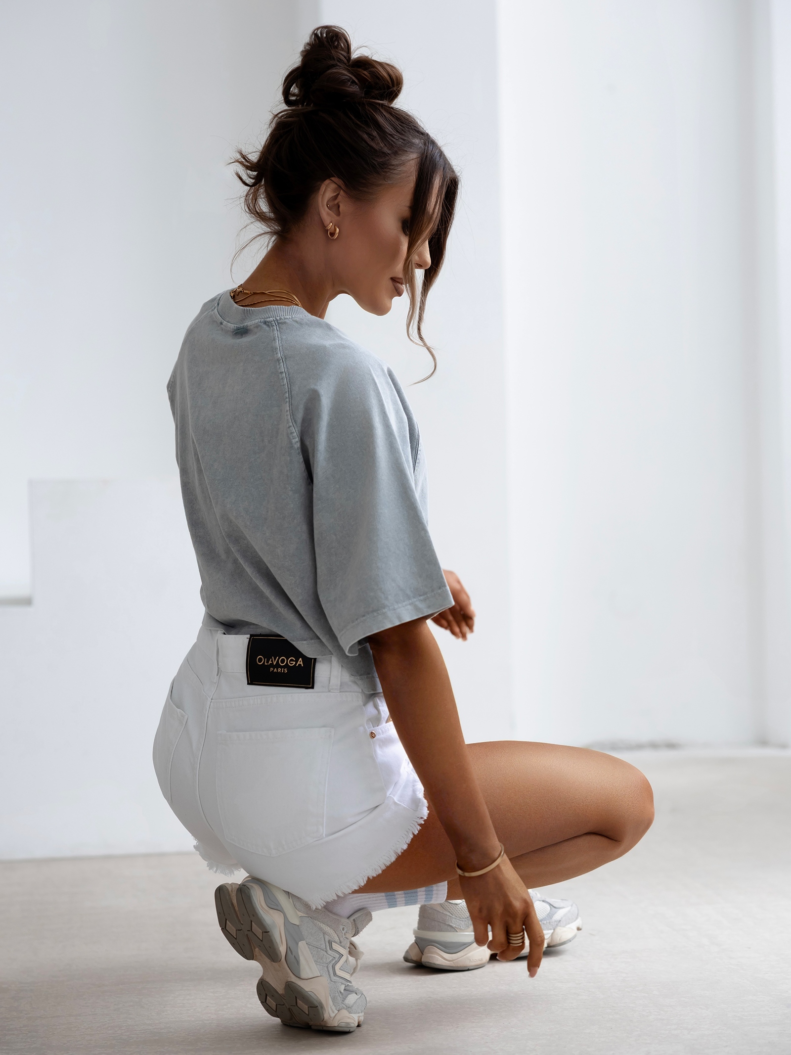 T-shirt bawełniany logowany VIROTO OLAVOGA j.szary