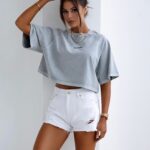 T-shirt bawełniany logowany VIROTO OLAVOGA j.szary