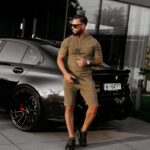 T-shirt męski bawełniany haft 3D XATO OLAVOGA khaki