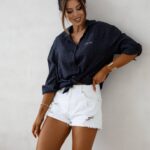 Spodenki jeansowe damskie CUTILIES OLAVOGA ecru