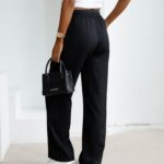 Spodnie casualowe satynowe YUO OLAVOGA czarne