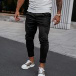 Spodnie eleganckie męskie regulowane ARIALIERY OLAVOGA czarne