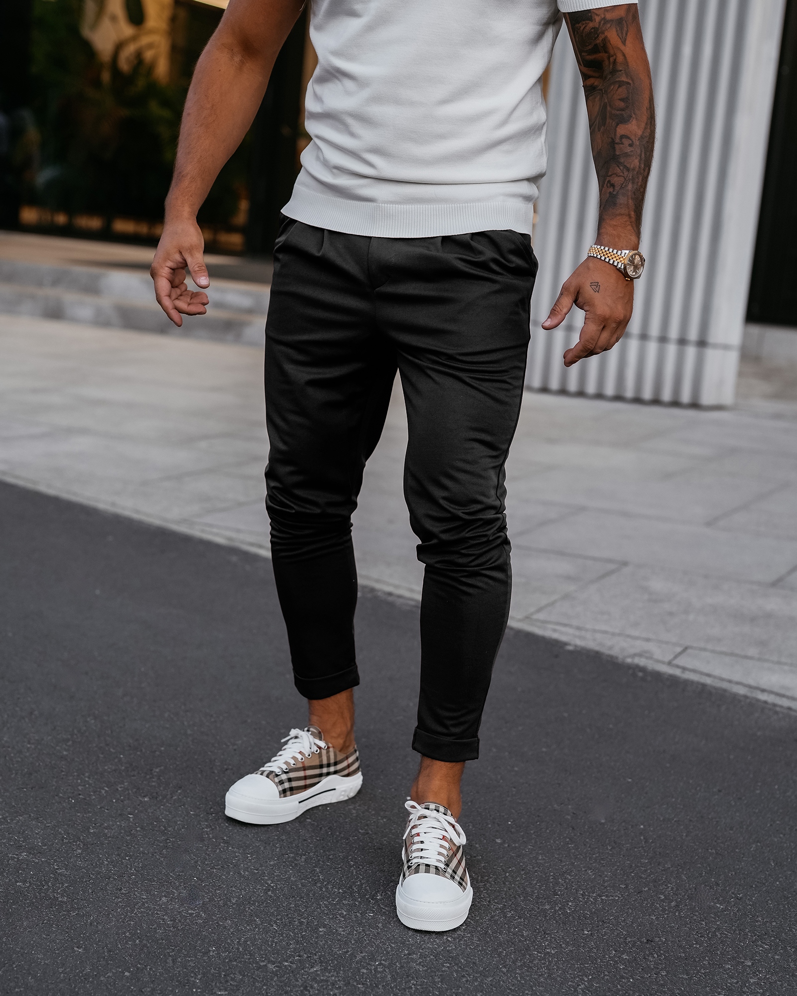 Spodnie eleganckie męskie regulowane ARIALIERY OLAVOGA czarne Spodnie eleganckie męskie regulowane ARIALIERY OLAVOGA czarne