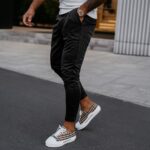 Spodnie eleganckie męskie regulowane ARIALIERY OLAVOGA czarne