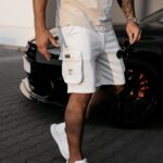 Spodenki męskie cargo TAFA OLAVOGA ecru